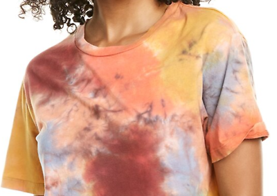 Monrow Ex-Boyfriend T-Shirt - Tie Dye - Multi/Coral Reef - S