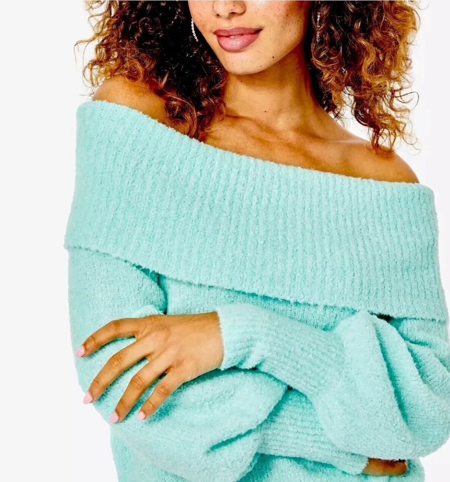 Lilly Pulitzer Barrymore Off-The-Shoulder Sweater - /Blue - L
