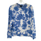 Monrow Women's XS Tie Dyed Boyfriend Sweatshirt Blue White Long Sleeve Crew Neck