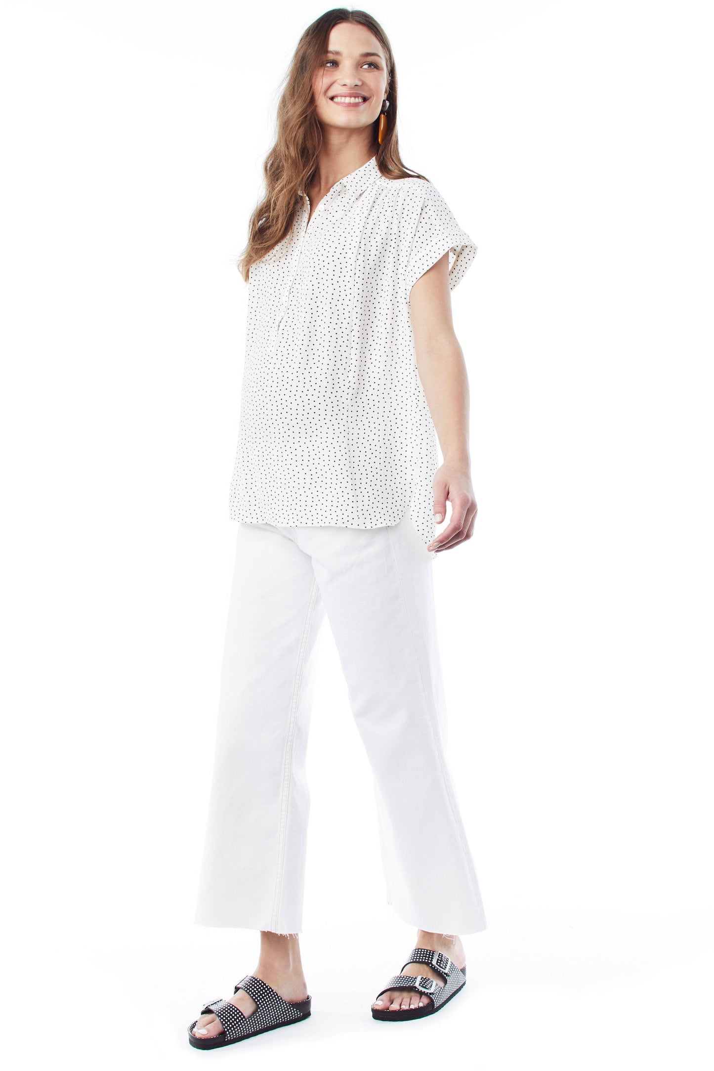 Loyal Hana SHANNON- Square Dot Nursing and Maternity Top