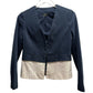 Ava & Aiden Long Sleeve Collarless Peplum Blazer - /Navy Multi - 6