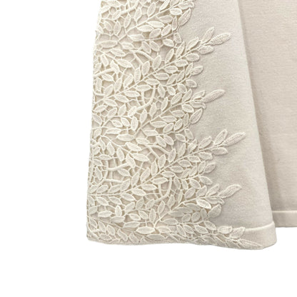 Eliza J Ivory Lace Overlay Sweater Dress Long Sleeve Knee Length