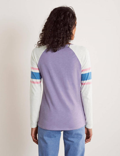 Boden long sleeve tee with stripe arm