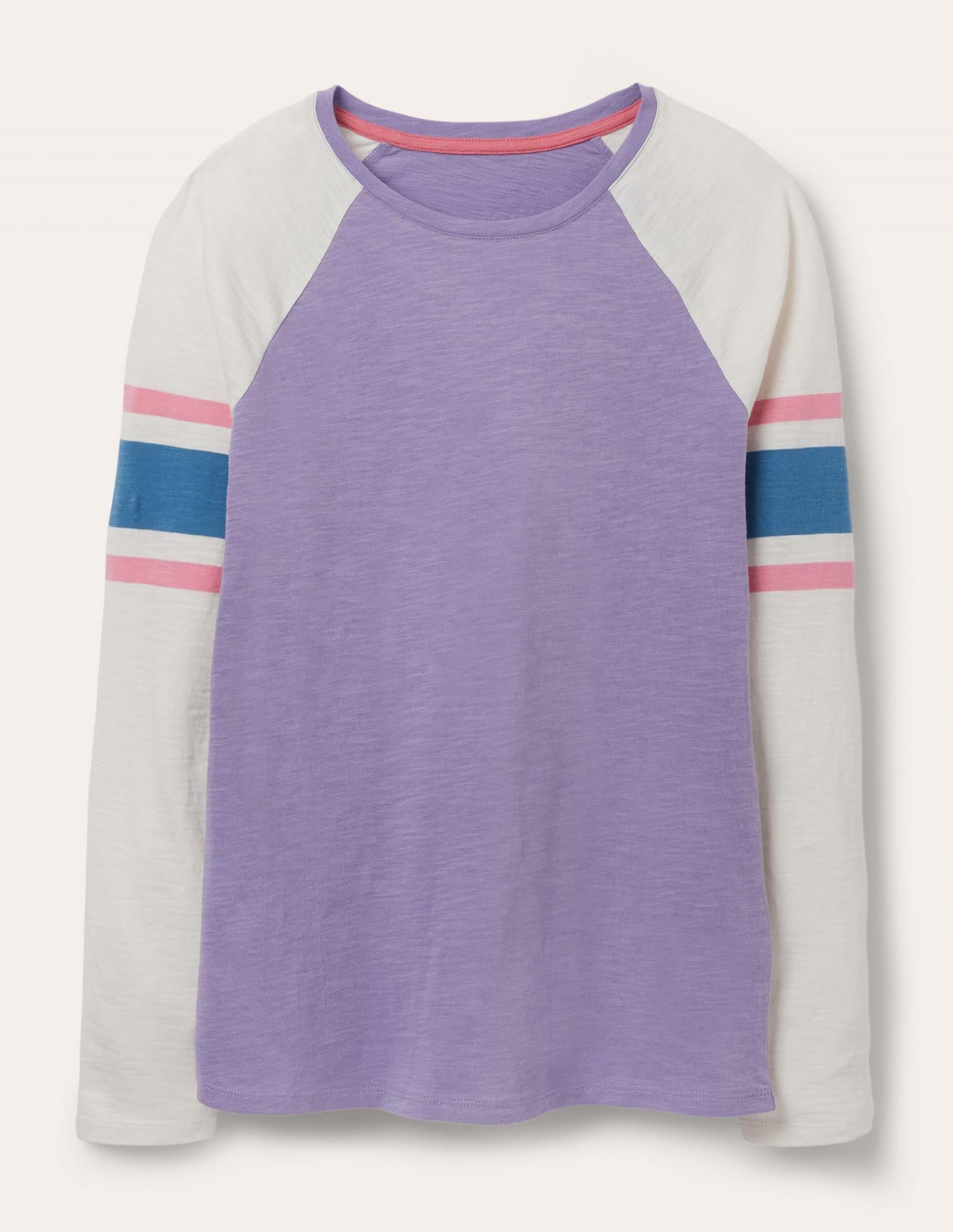 Boden long sleeve tee with stripe arm