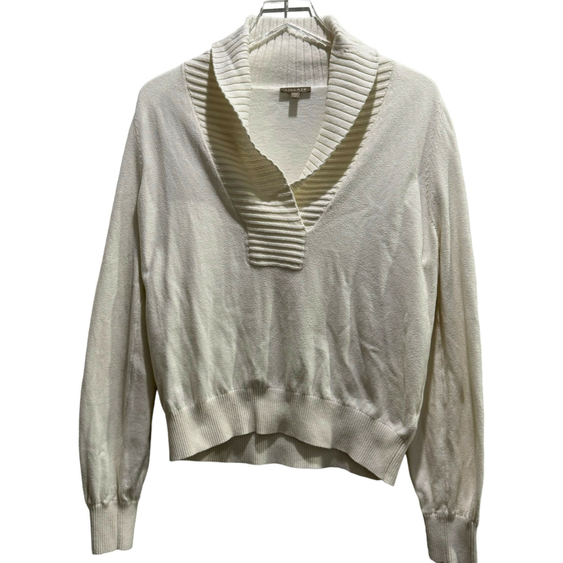 Lilla P Shawl Collar Cotton Cashmere Blend Pullover Sweater - /Off White - L