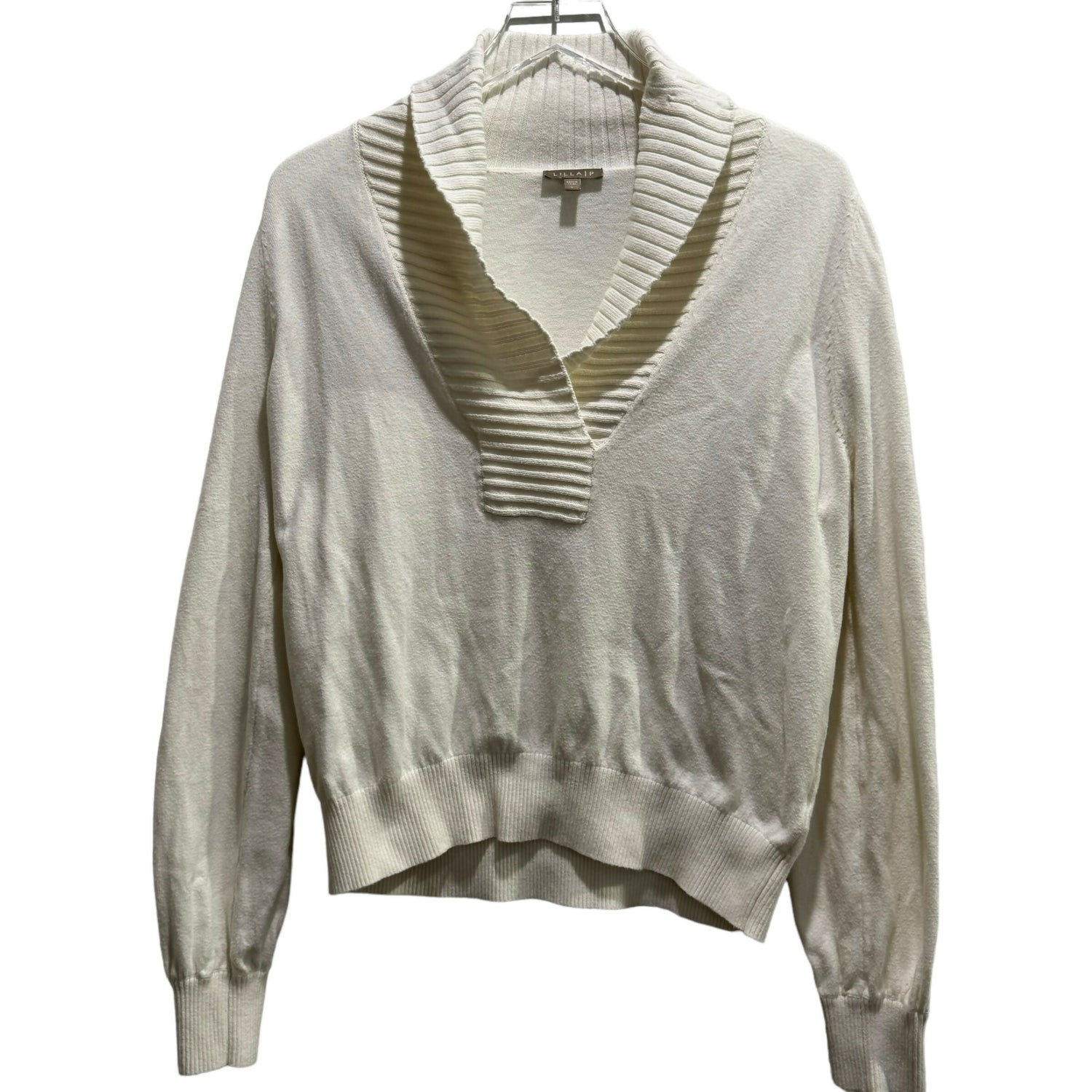 Lilla P Shawl Collar Cotton Cashmere Blend Pullover Sweater - /Off White - L