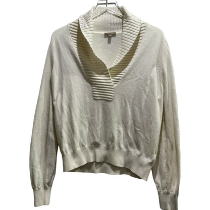Lilla P Shawl Collar Cotton Cashmere Blend Pullover Sweater - /Off White - L