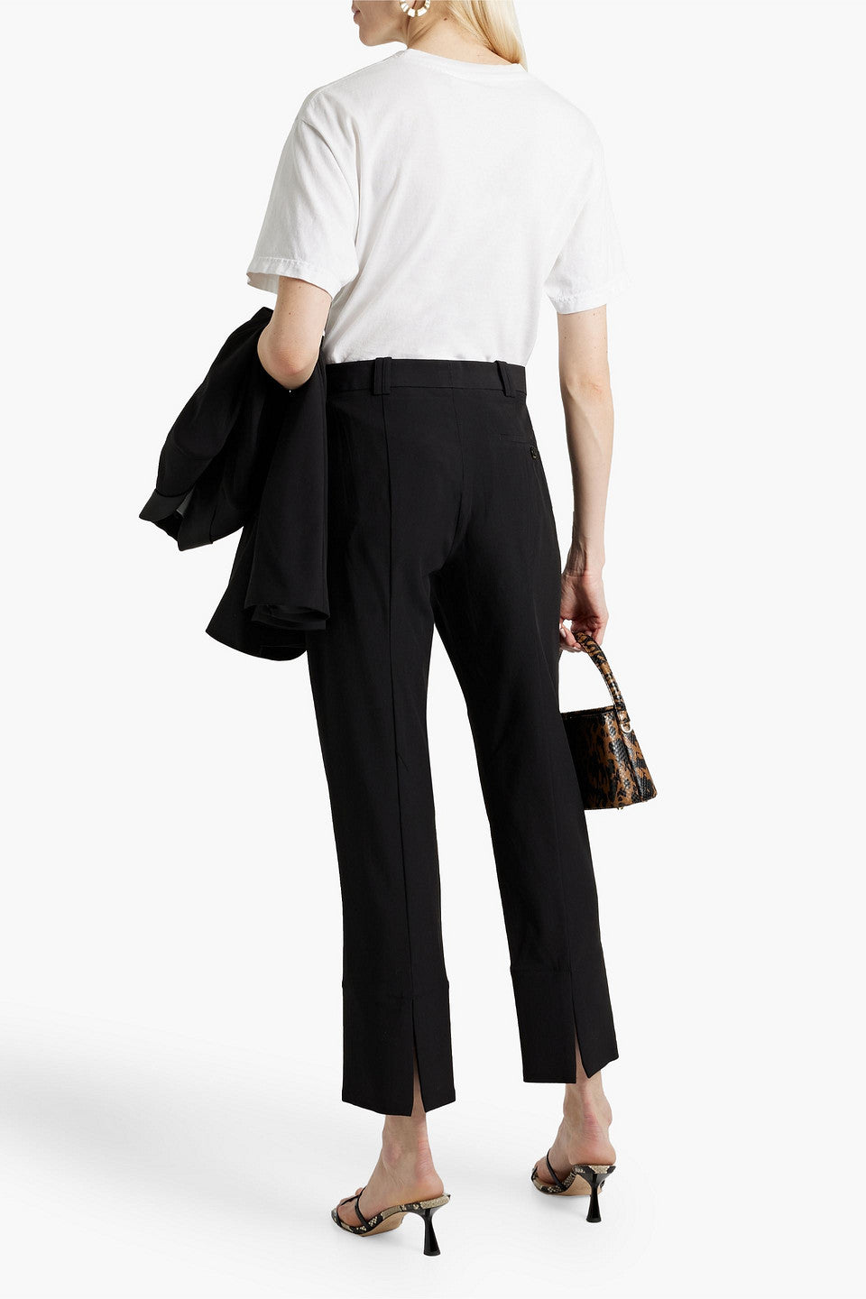 3.1 Phillip Lim Mid-Rise Cropped Flared Trouser - Black