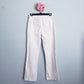 Paige Claudine with Wide Waistband + Double Button - /White - 26