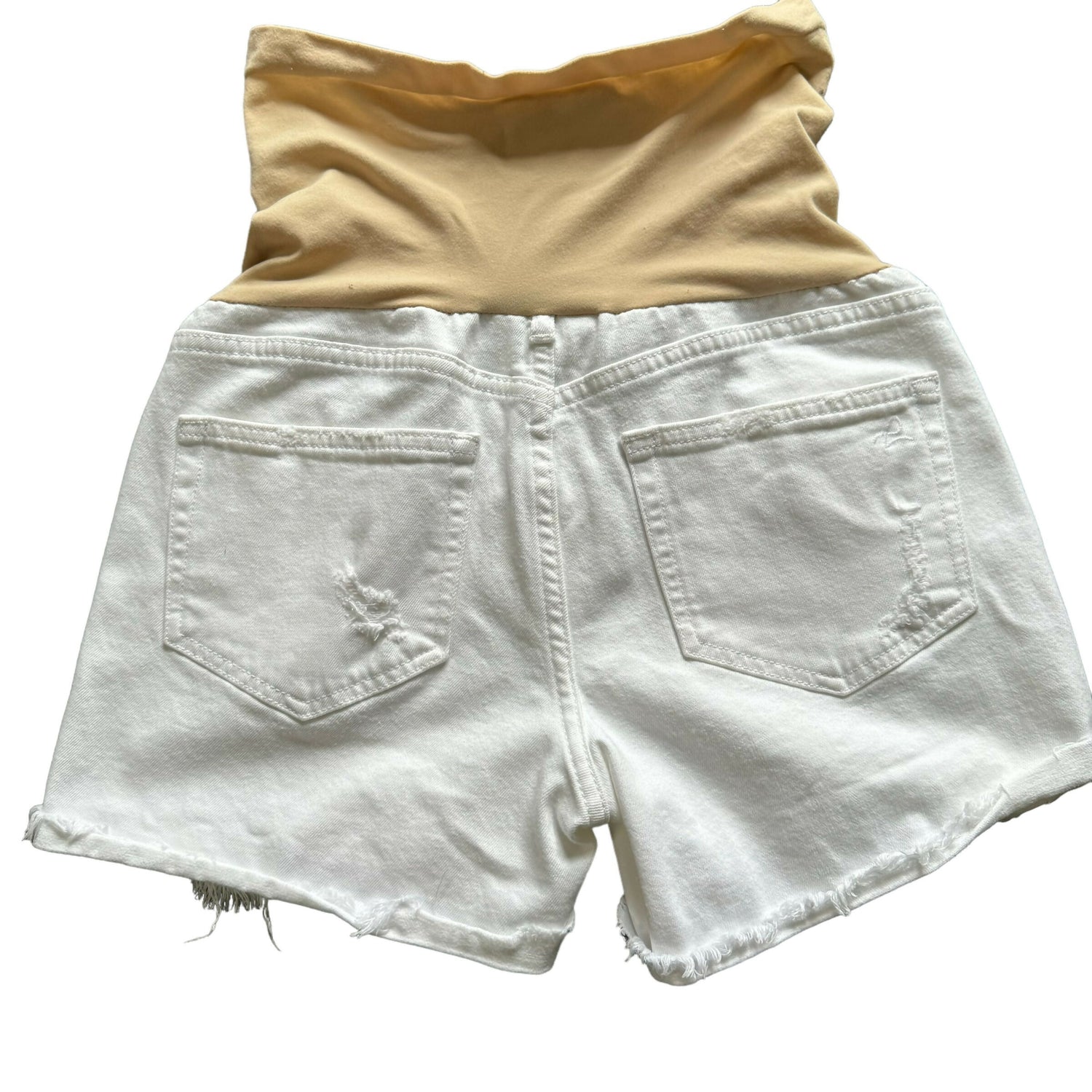 DL1961 Maternity Rolled-Hem Denim Shorts - White - 27M