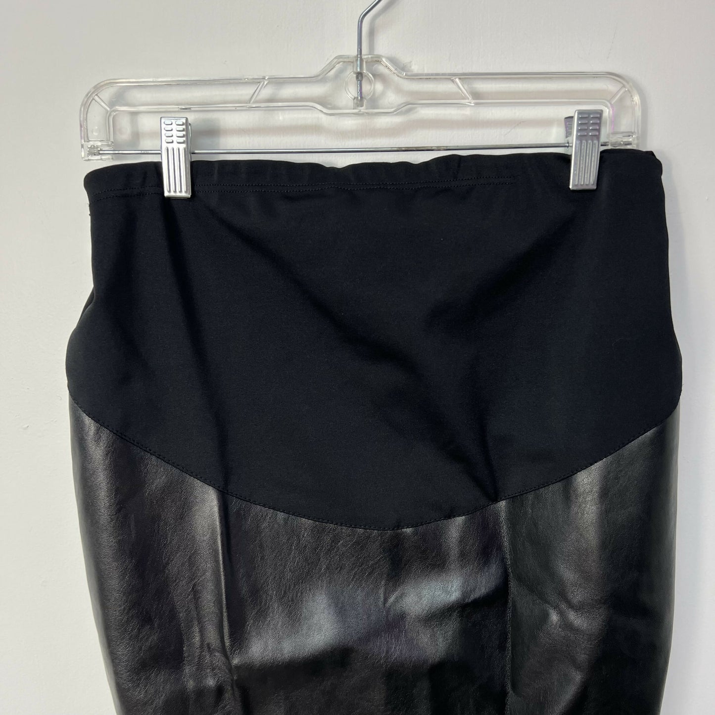 Reconnect Mercury Faux Leather Pencil Maternity Skirt - Black - SM