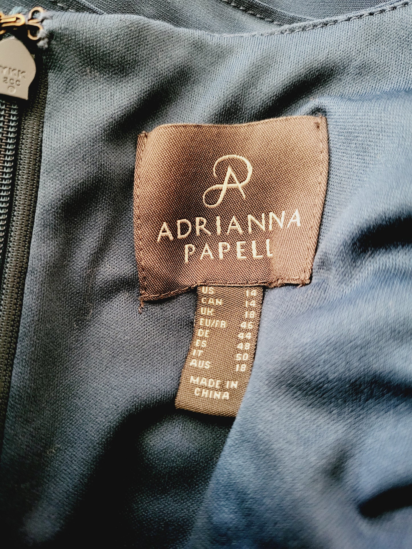 Adrianna Papell Pintucked Tulip Skirt Dress - /Blue - 14