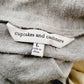 Cupcakes and Cashmere Open Front Draped Knit Cardigan Heathered Gray Oversized