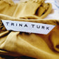 Trina Turk Mustard Gold Climate Top W/ Crochet Detail Hem