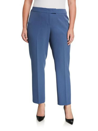 Anne Klein Crepe Slim Pants - Blue - 16