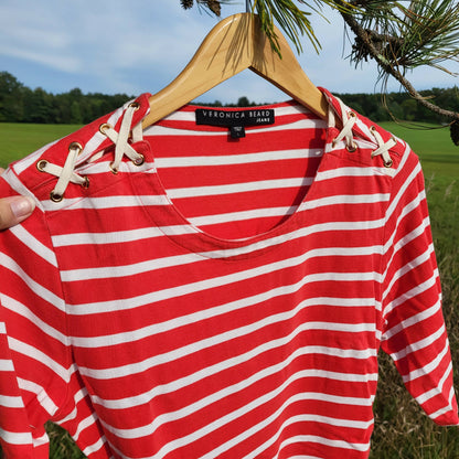 Veronica Beard Foley Ruched Stripe Dress