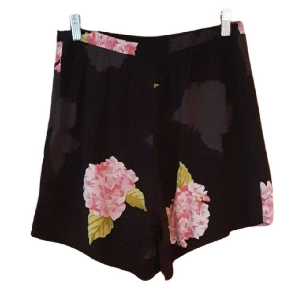 French Connection Upcycled High-Rise Printed Sheer Shorts