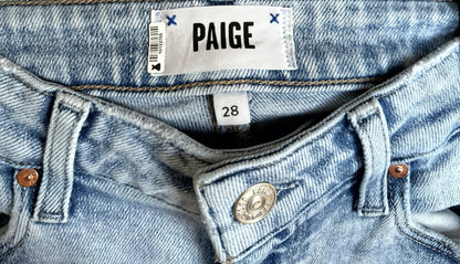 Paige Hoxton High-Rise Slim Raw Hem Jeans - /Blue