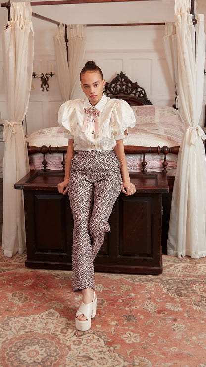 Bale Jacquard Bow Blouse