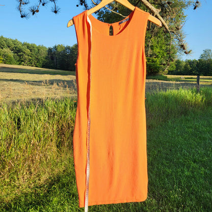 Tart Sleeveless Crew-Neck Body Con Belted Dress - /Orange - M