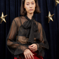 Night Sky Sparkle Bow Blouse