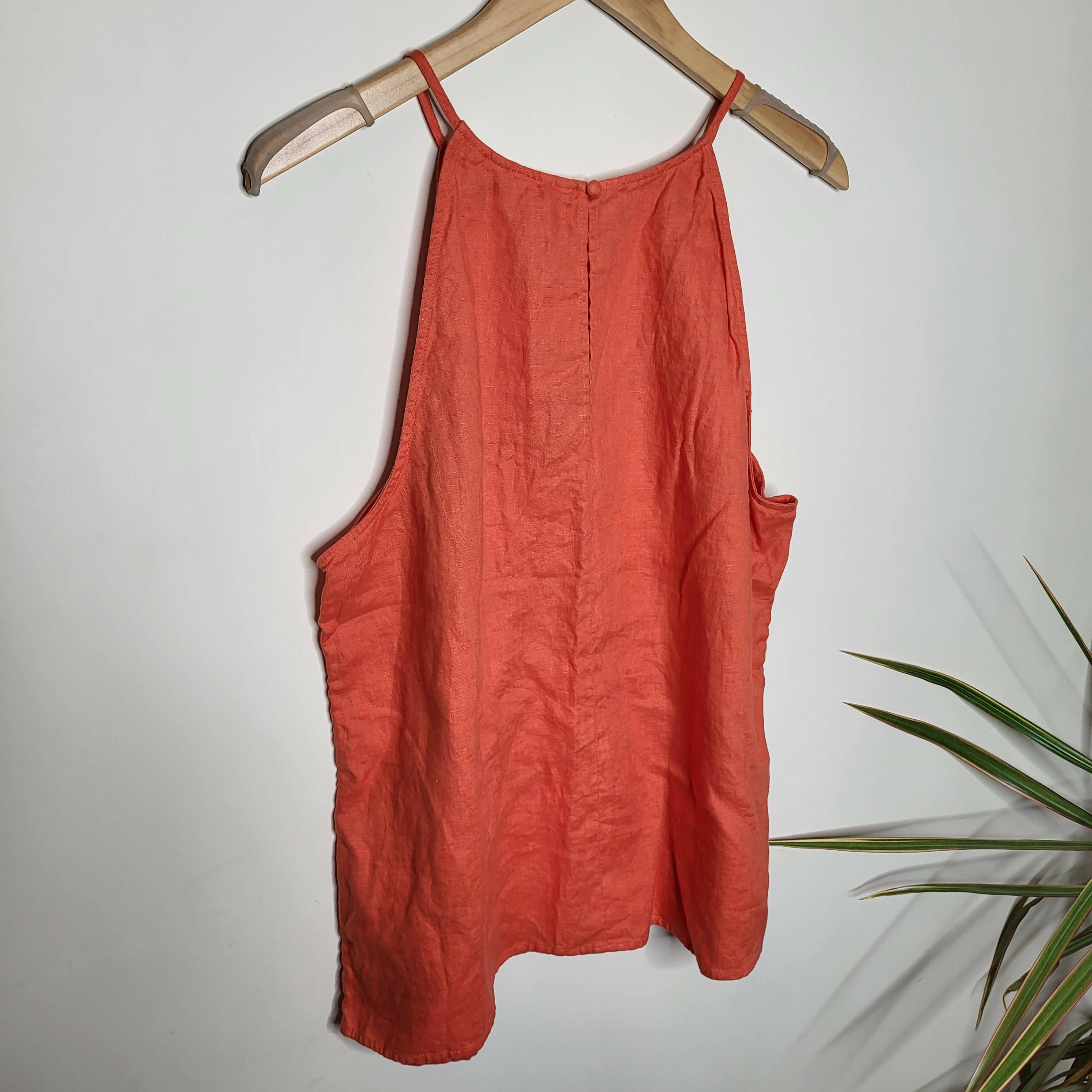 Boden Strappy Halterneck Linen Top - /Orange