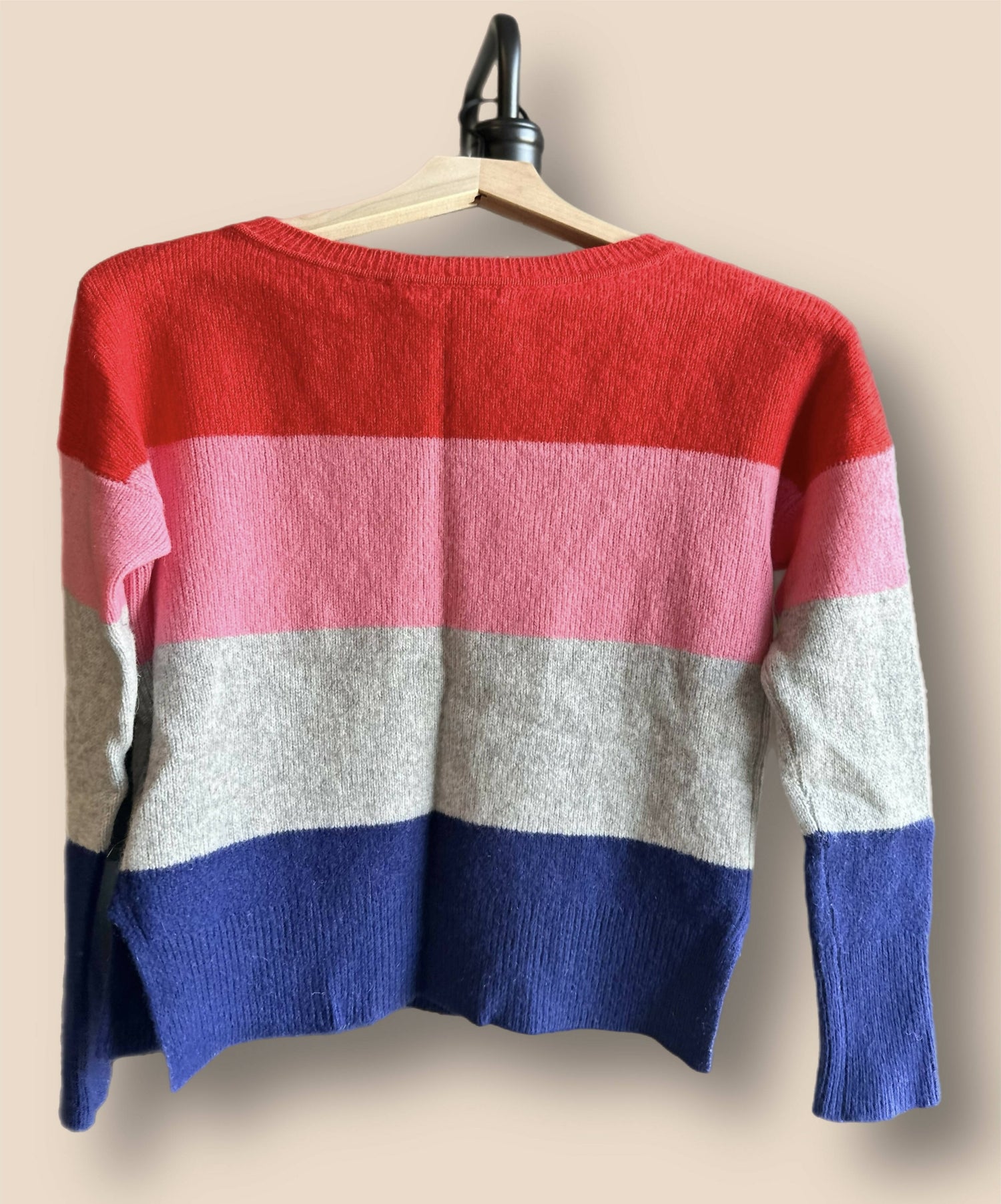 Boden Striped Cashmere Sweater - Stripes - Red Multi/Postbox Red Colourblock Stripe