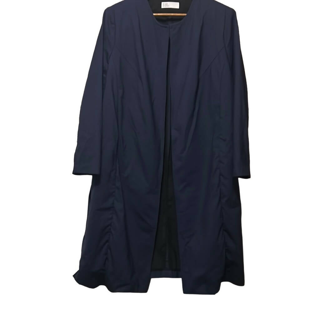 Pari Passu Wool Blend Side Split Jacket Fit D: &quot;Modified Hour Glass&quot; - Navy