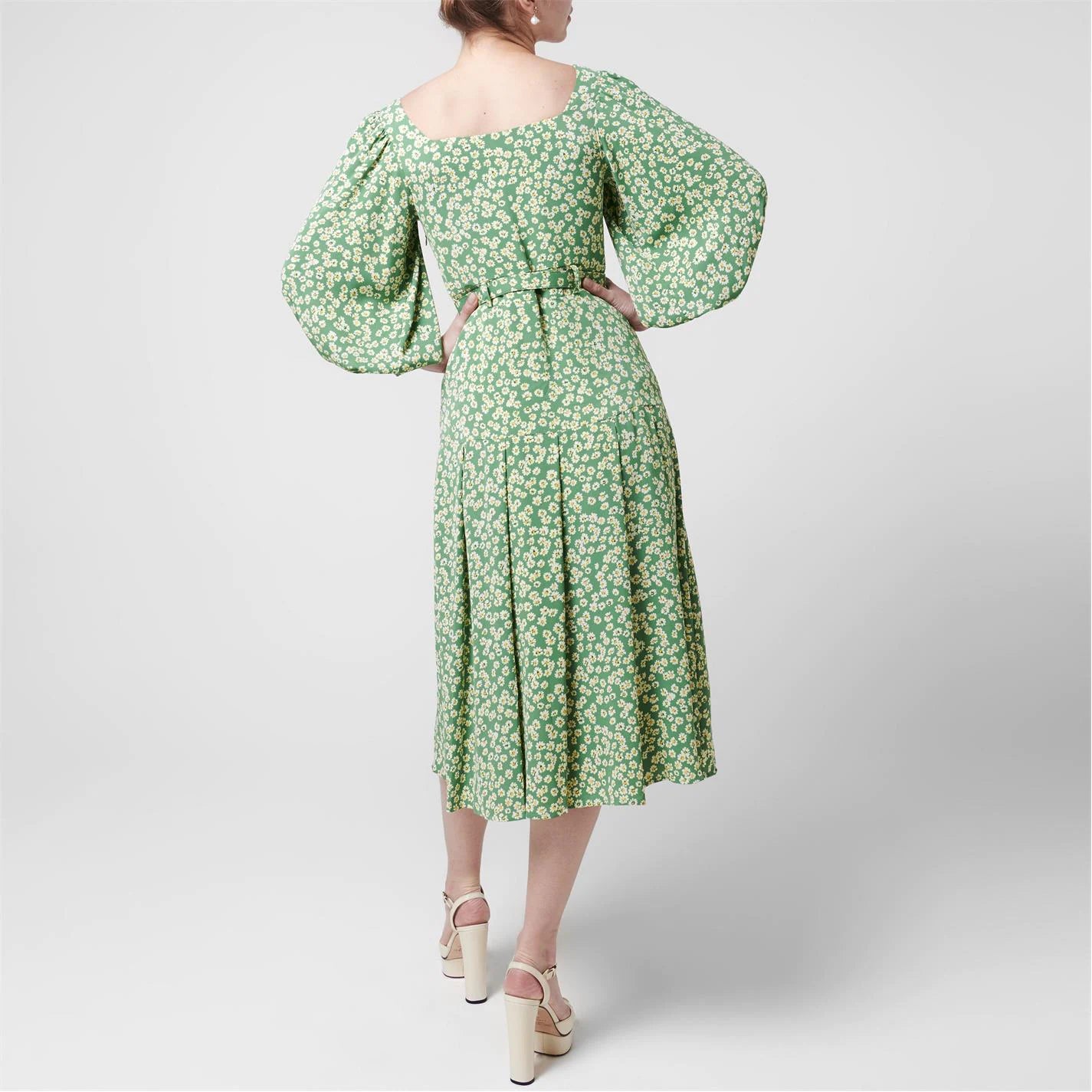 Cherish Floral Midi Dress with Belt