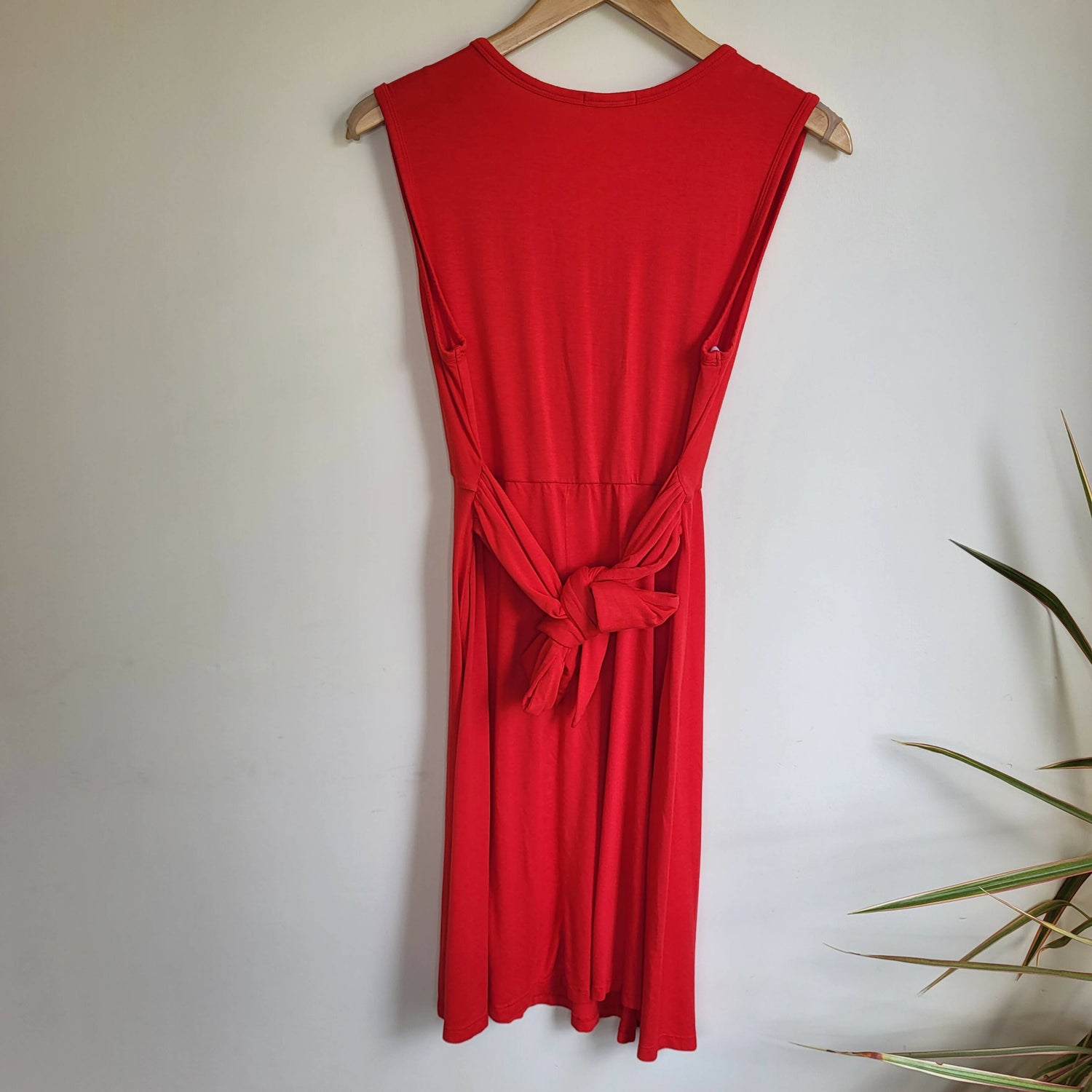 Maternal America Sleeveless Front Tie Dress - Red