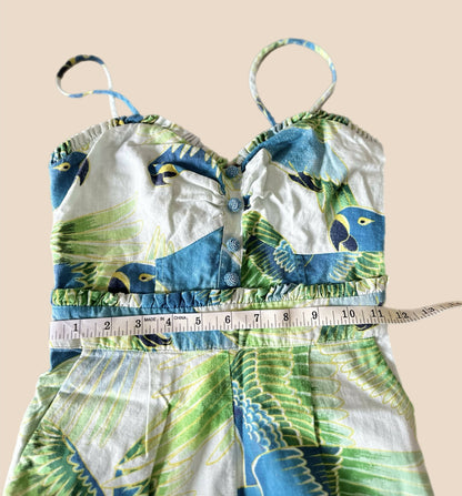 FARM Rio Spaghetti Strap Araras Jumpsuit - Animal - White Multi