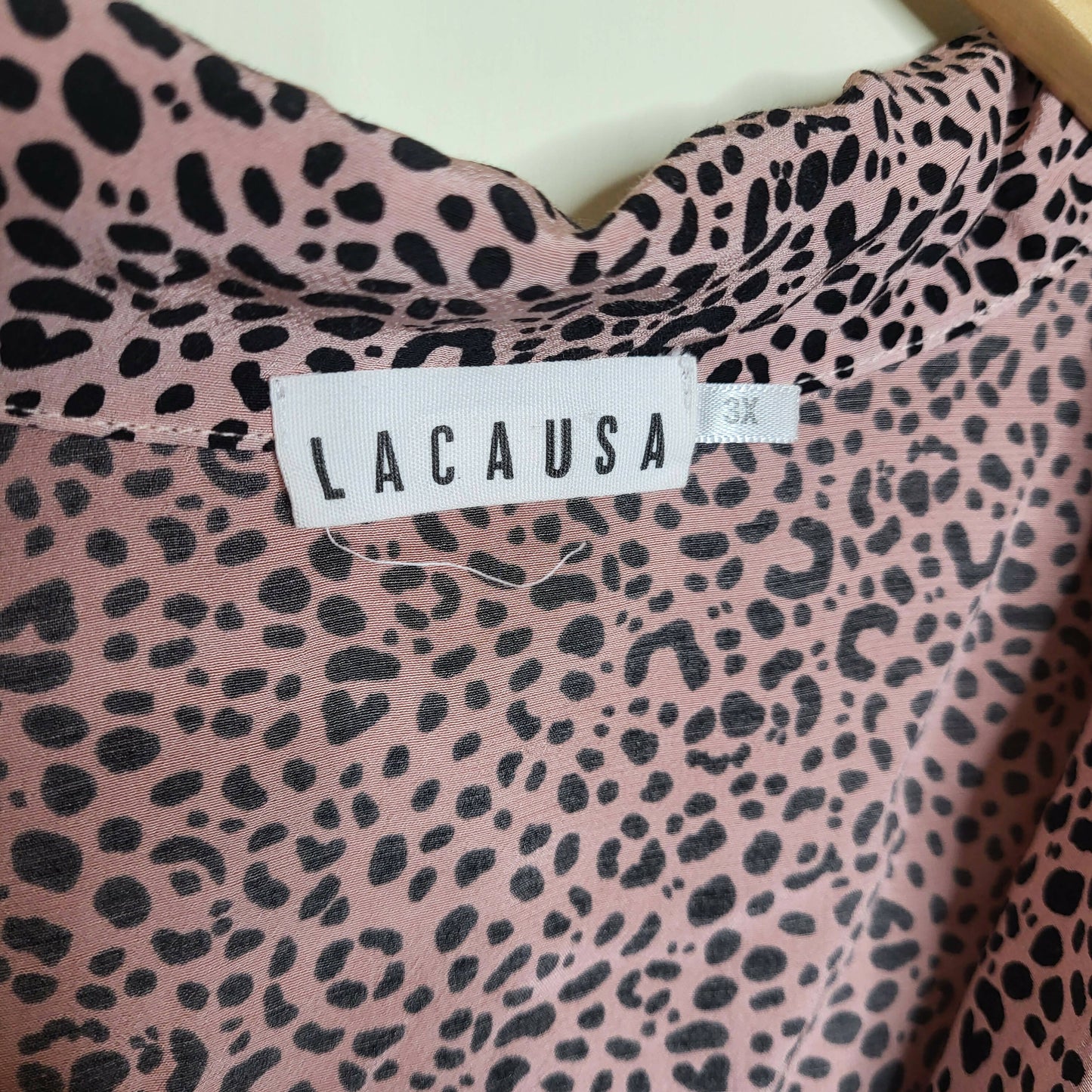 LACAUSA Margot Printed Blouse - Animal - Beige Multi/Muse Leopard Print