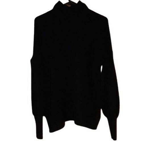 French Connection Orla Balloon Sleeve Turtleneck Wool Sweater - Black