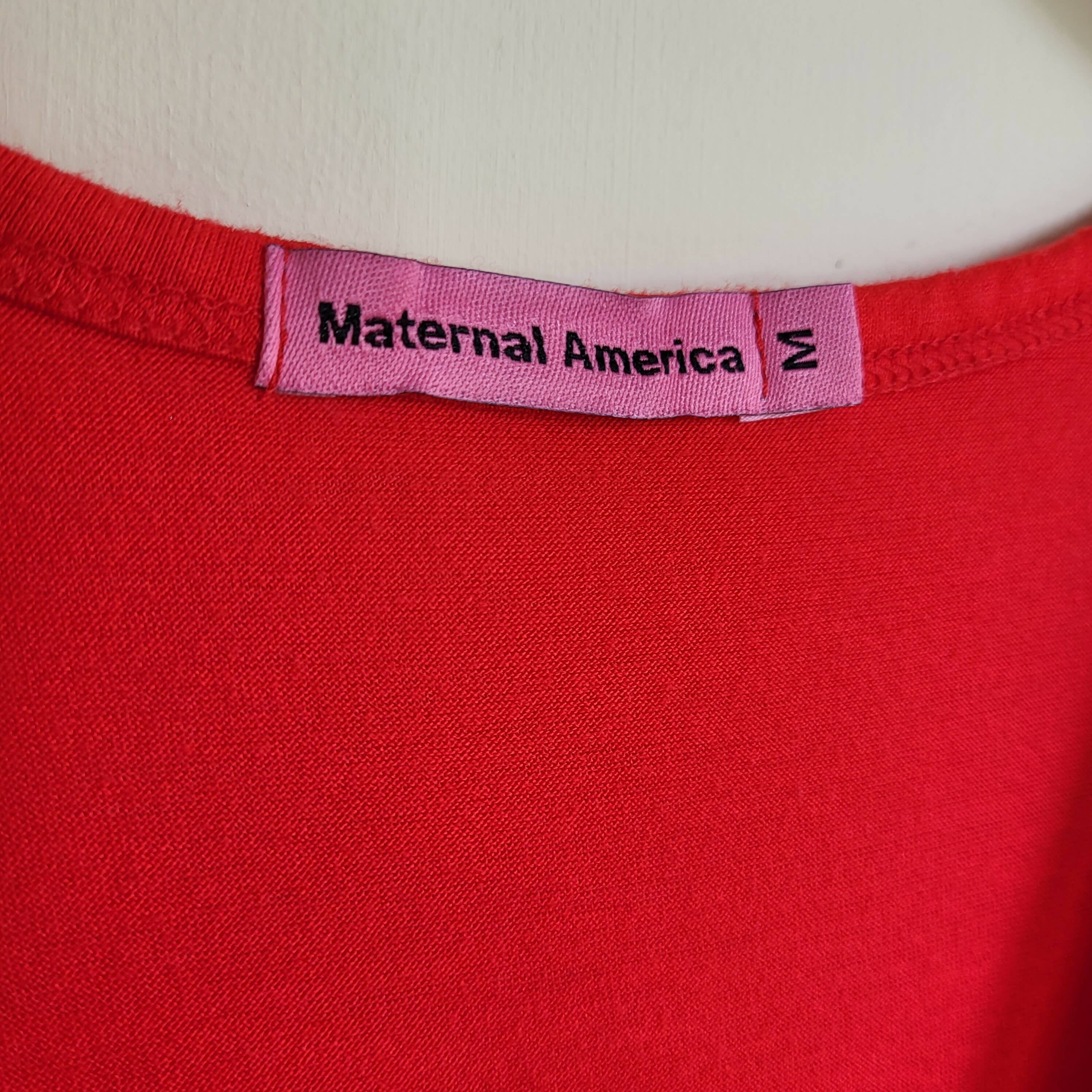 Maternal America Sleeveless Front Tie Dress - Red