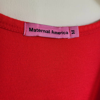 Maternal America Sleeveless Front Tie Dress - Red