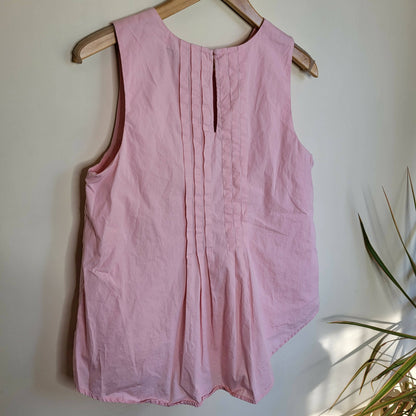 Vertigo Sleeveless Pleated Top - /Pink