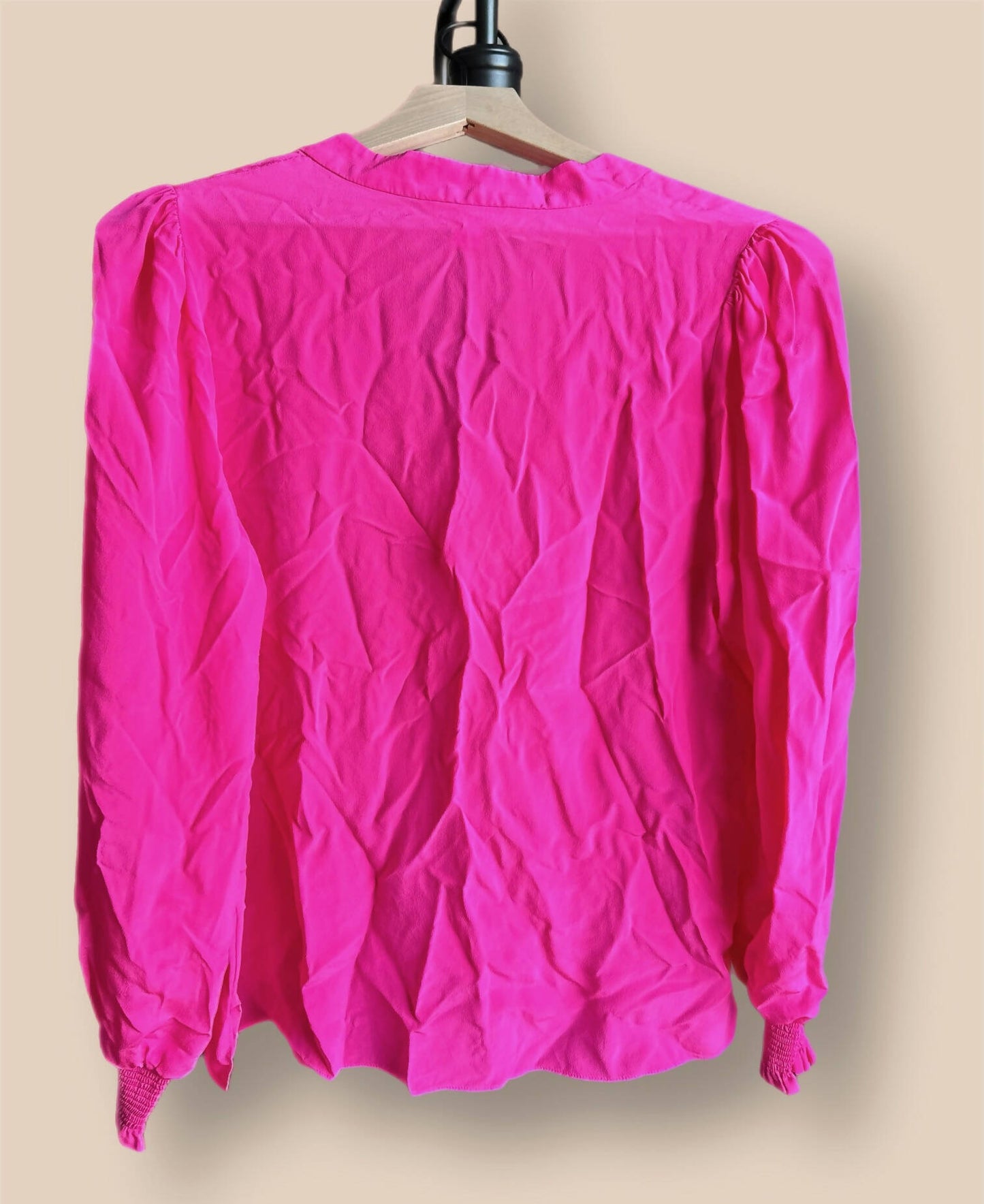 Lilly Pulitzer Dae Smocked Cuff Popover Silk Blouse - /Pink