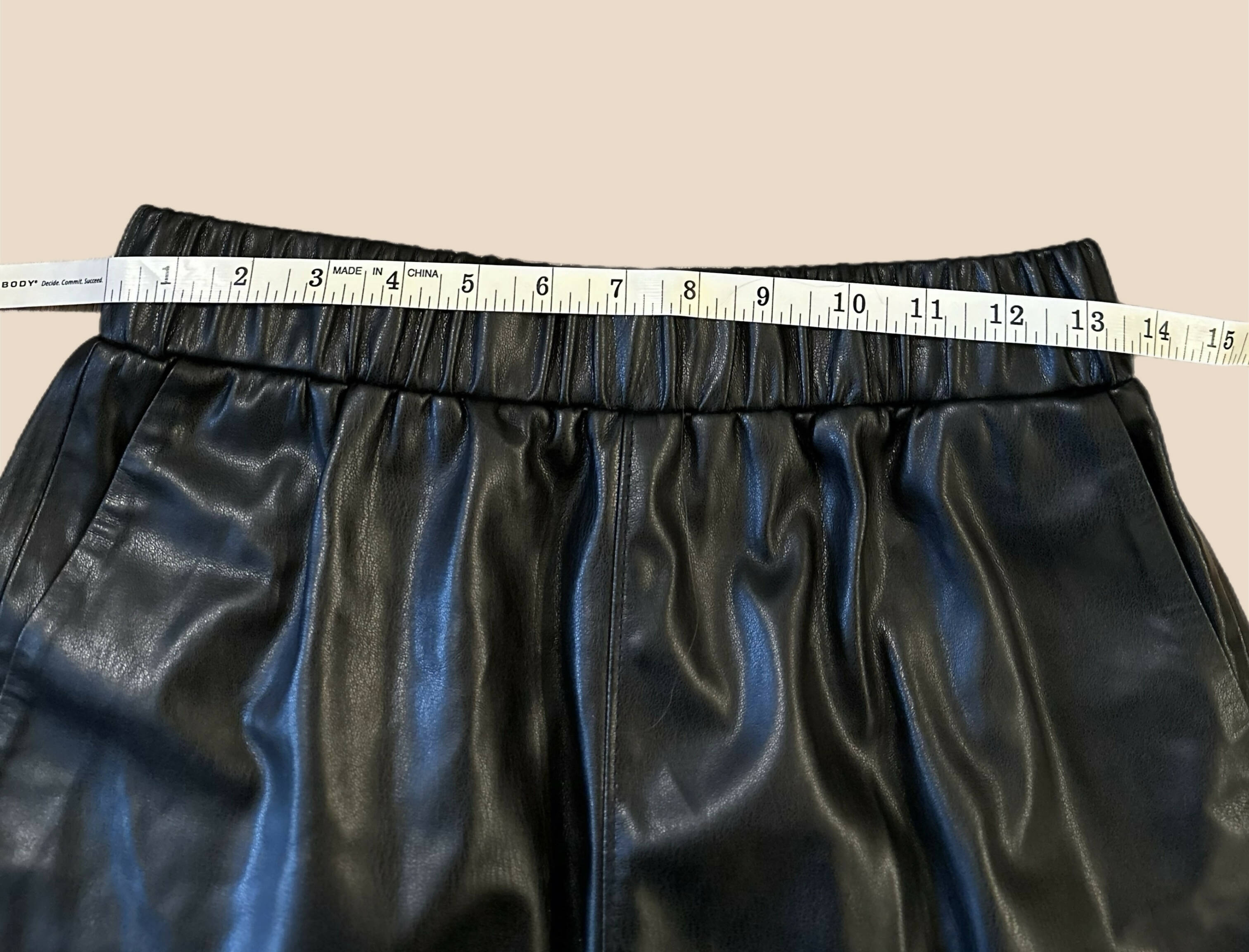 BLANKNYC Elastic Waist Vegan Leather Record Breaker Shorts - Black