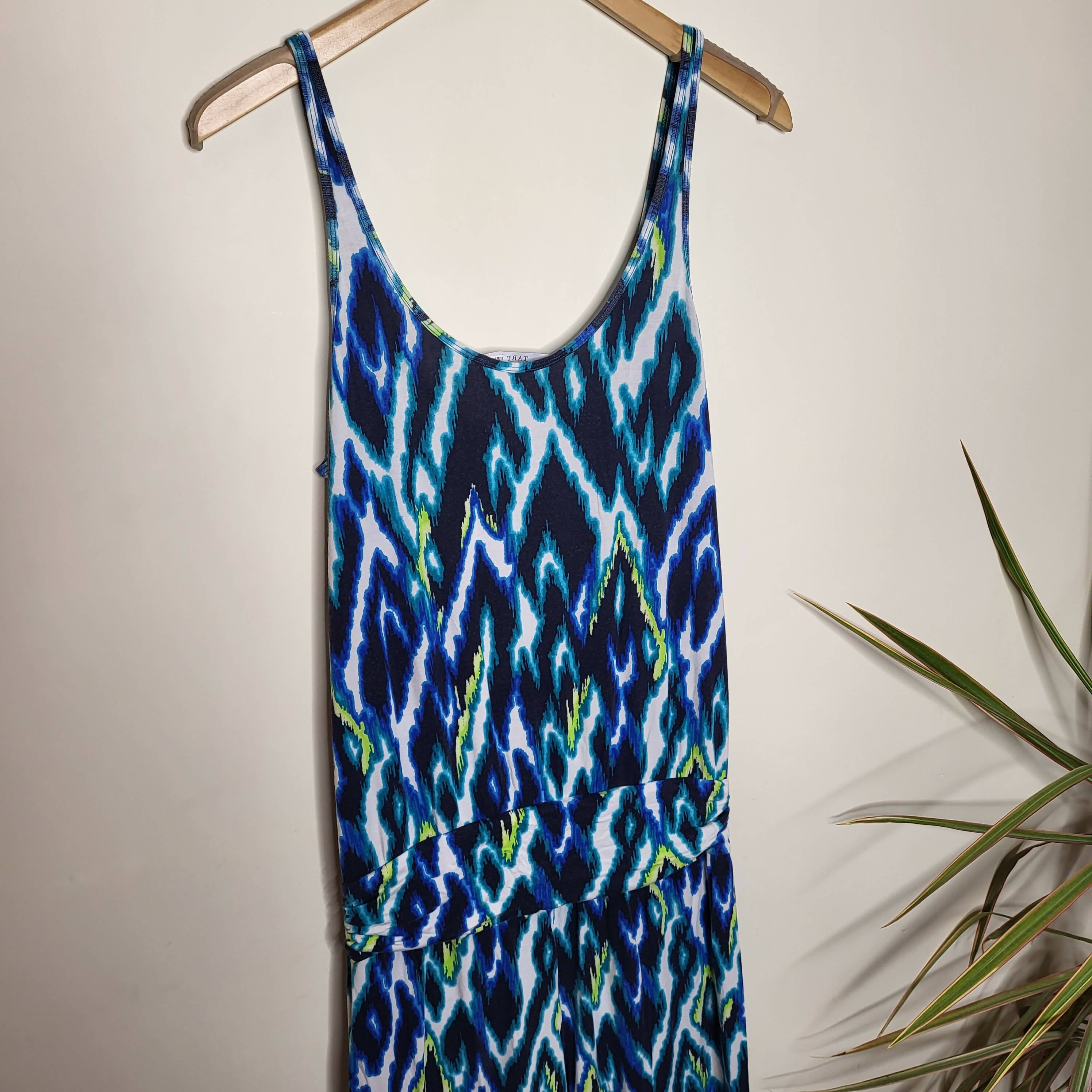 Tart Sleeveless Megan Printed Jumpsuit - Abstract - Blue Multi/Blue