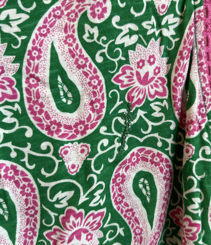 Boden Stitch Detail Jersey Top - Paisley - Green Multi/Emerald