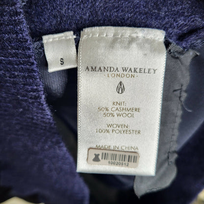 Amanda Wakeley Satin Paneled Cashmere and Wool Blend Sweater - /Navy