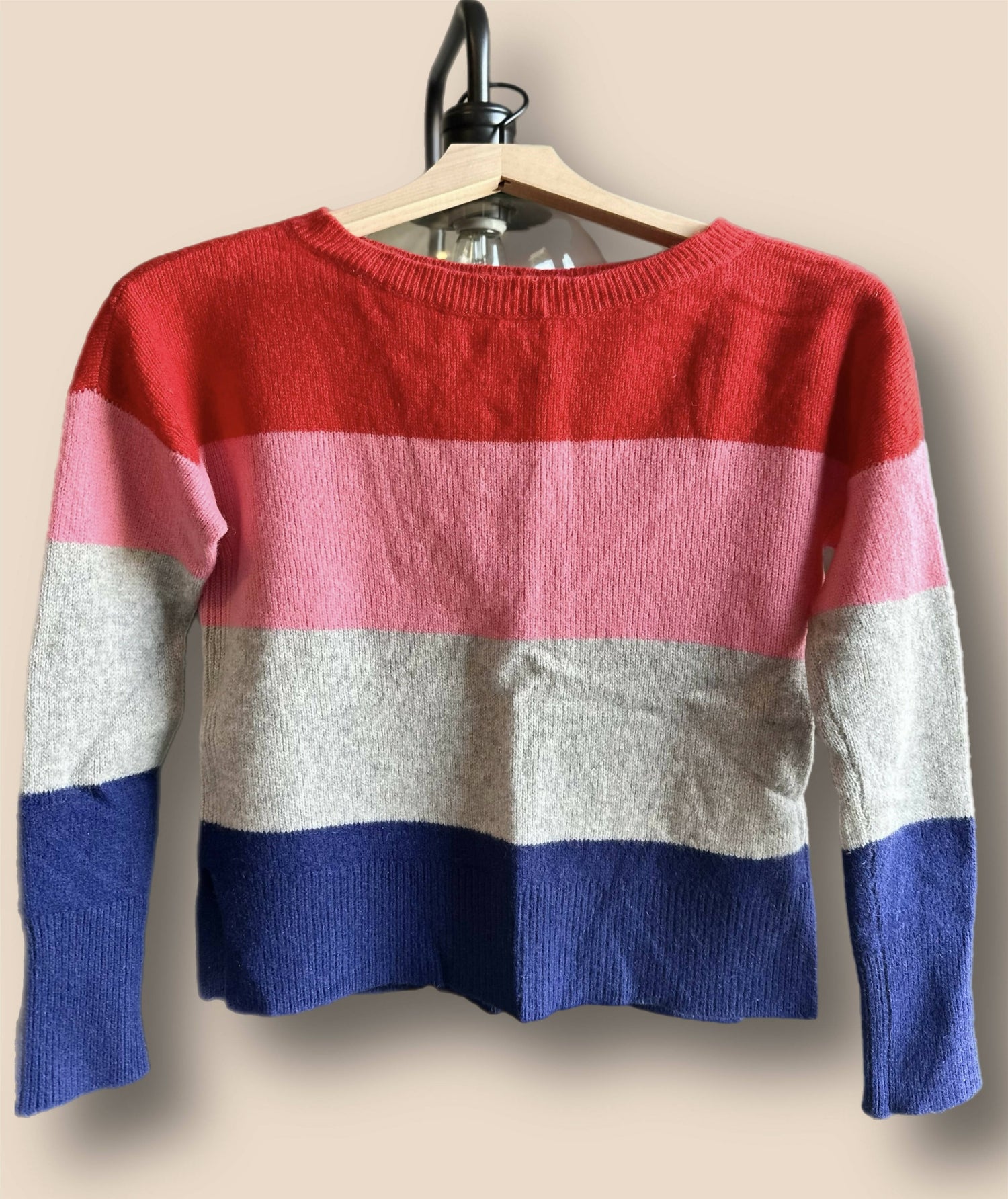 Boden Striped Cashmere Sweater - Stripes - Red Multi/Postbox Red Colourblock Stripe