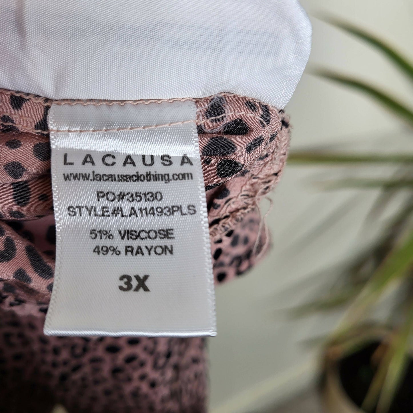 LACAUSA Margot Printed Blouse - Animal - Beige Multi/Muse Leopard Print