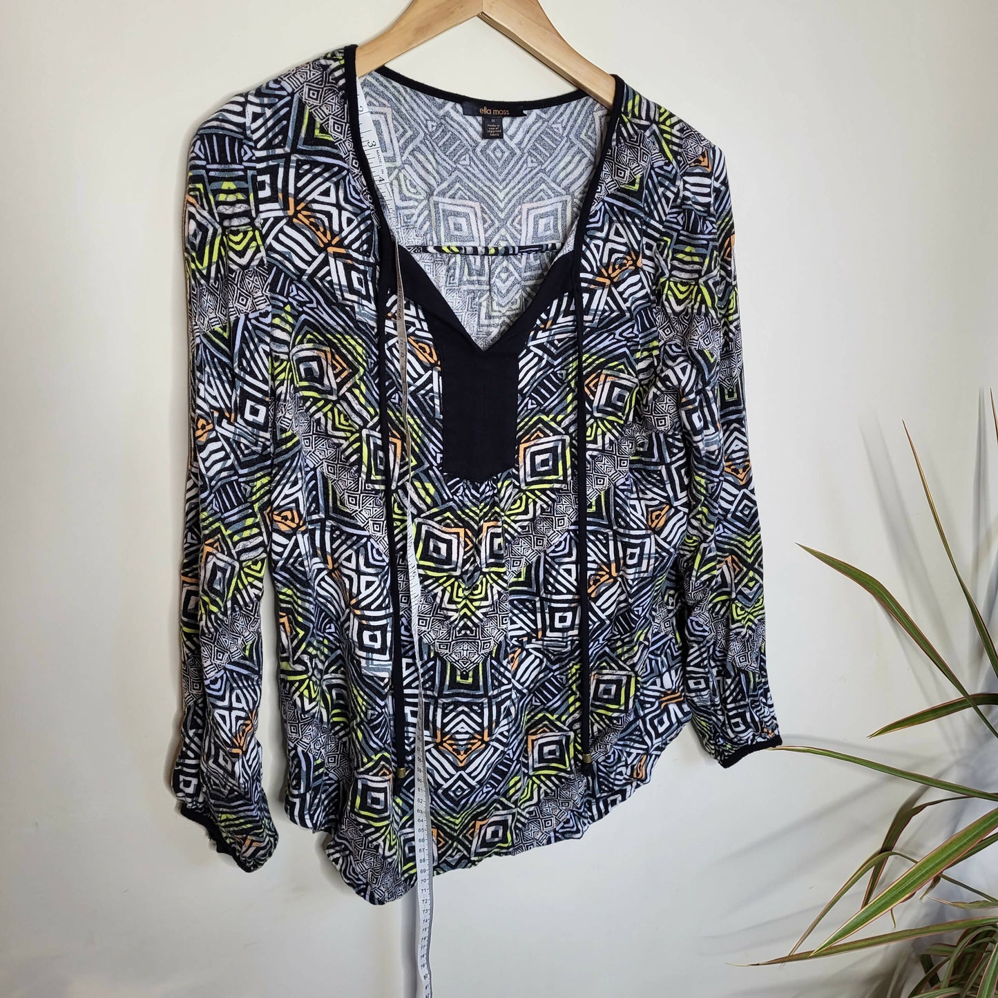 Ella Moss Maternity Tribal Blouse - Geometric - Black Multi