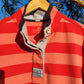 Southern Tide Long Sleeve Skiptide Pullover Button-Down Shirt - Stripes - Pink Multi/Fire Red - M