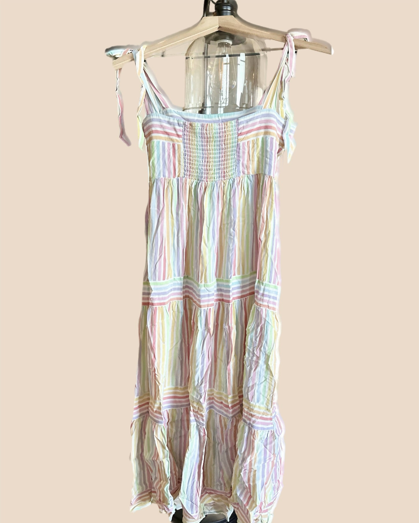 Yumi Kim Tie-Straps Color Me Maxi dress - Stripes - White Multi/Rainbow