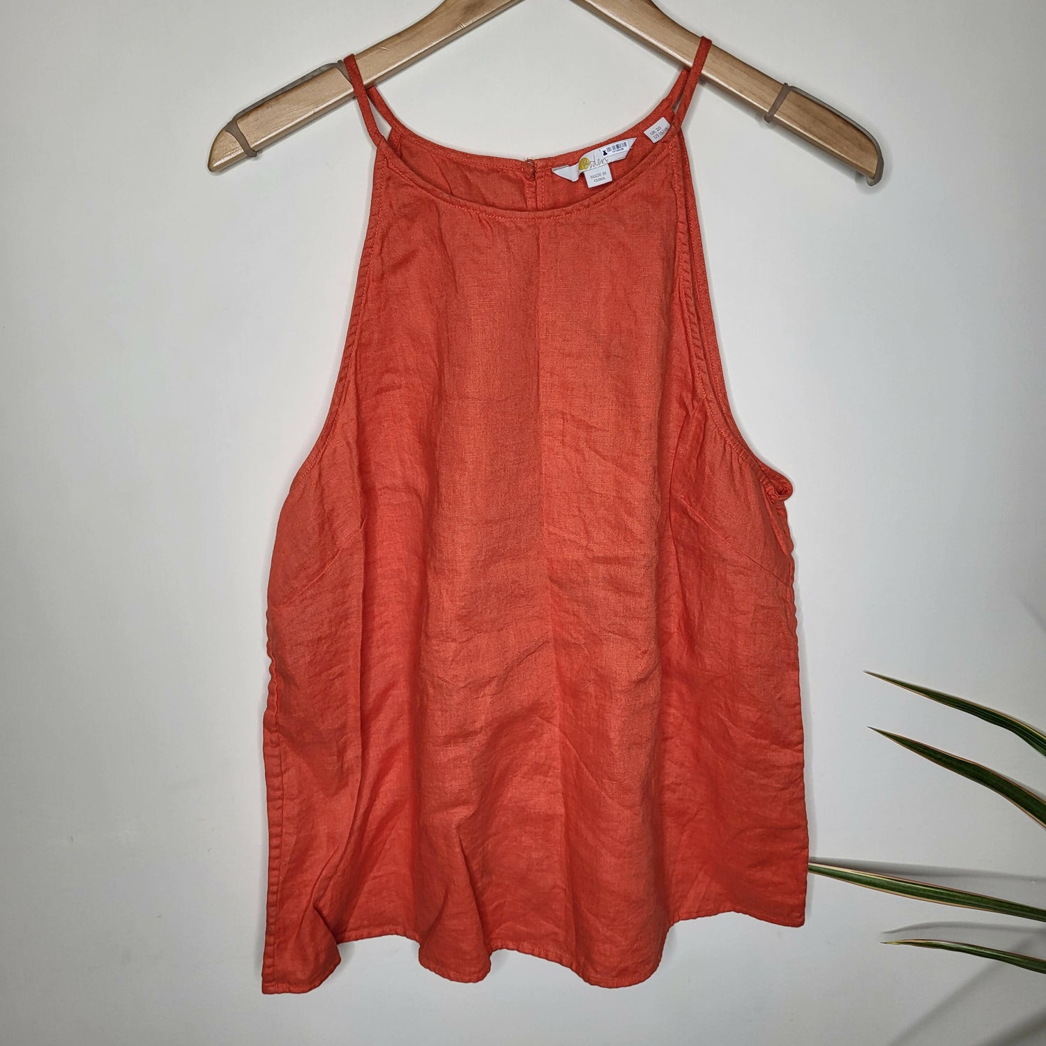 Boden Strappy Halterneck Linen Top - /Orange