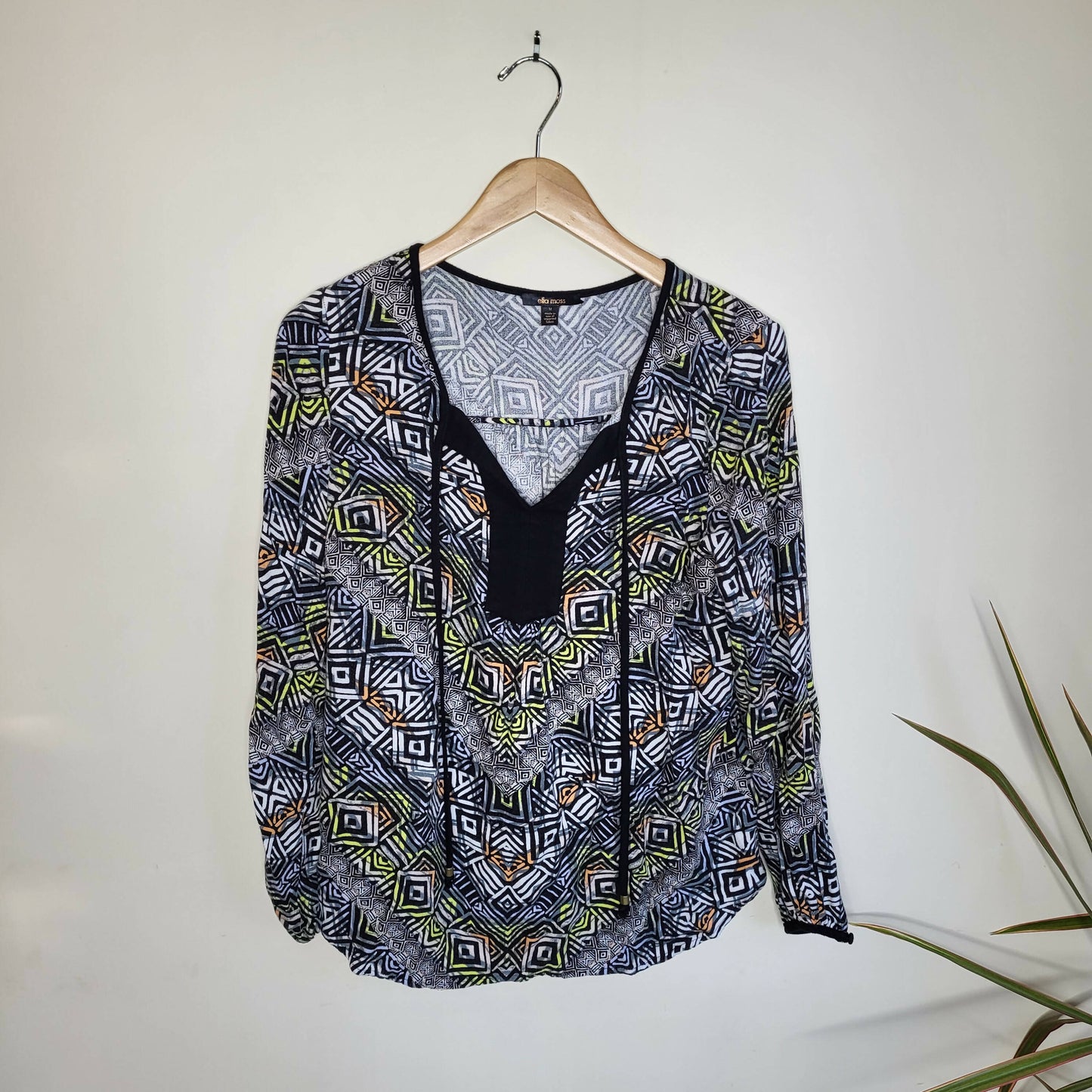 Ella Moss Maternity Tribal Blouse - Geometric - Black Multi