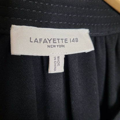 Lafayette 148 New York Ellis Bishop Sleeve Straight Leg Jumpsuit - Black