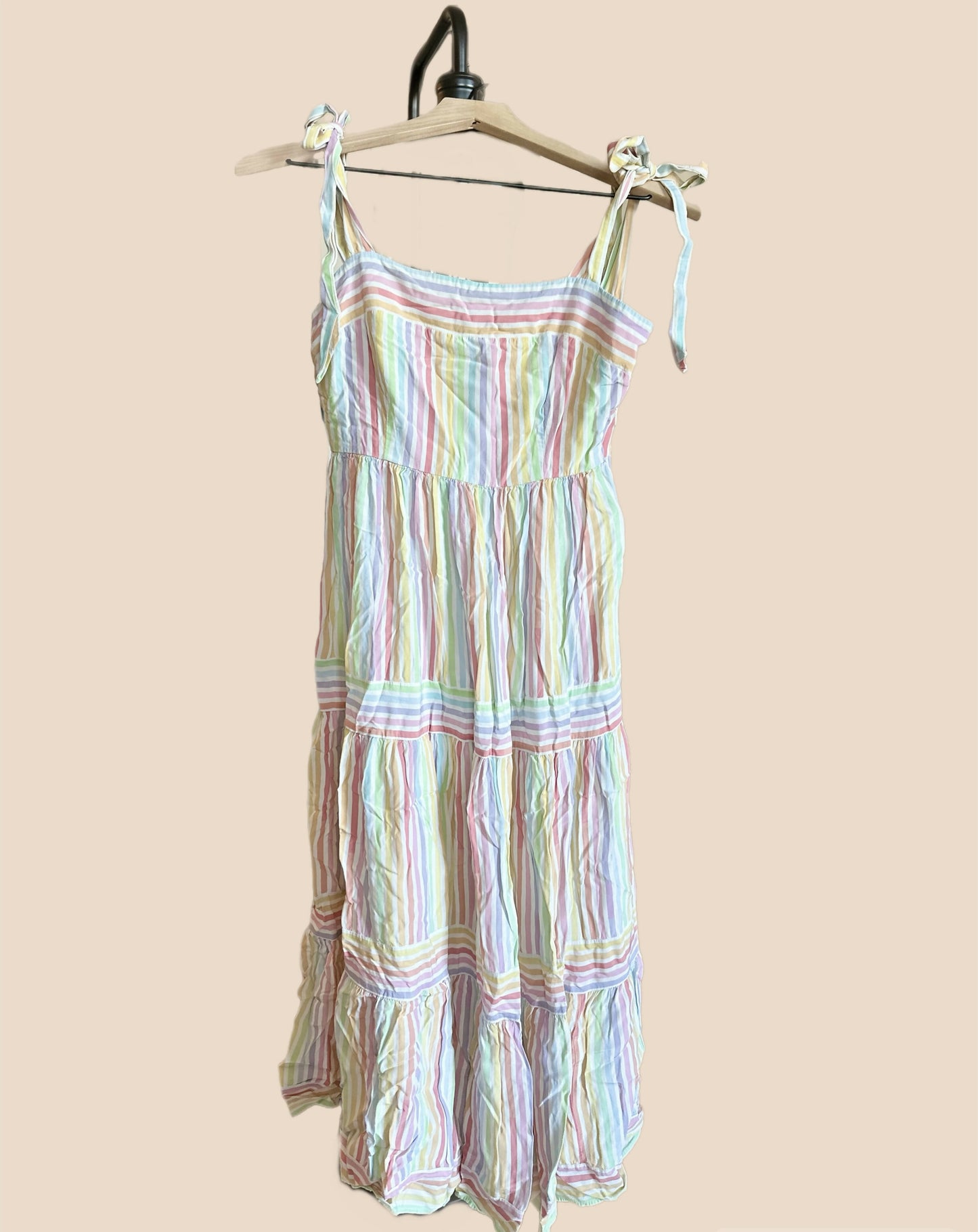 Yumi Kim Tie-Straps Color Me Maxi dress - Stripes - White Multi/Rainbow